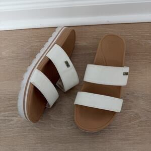 Women’s Reef Cushion Vista Hi Slides Slip On Sandals White Cloud Size 10
